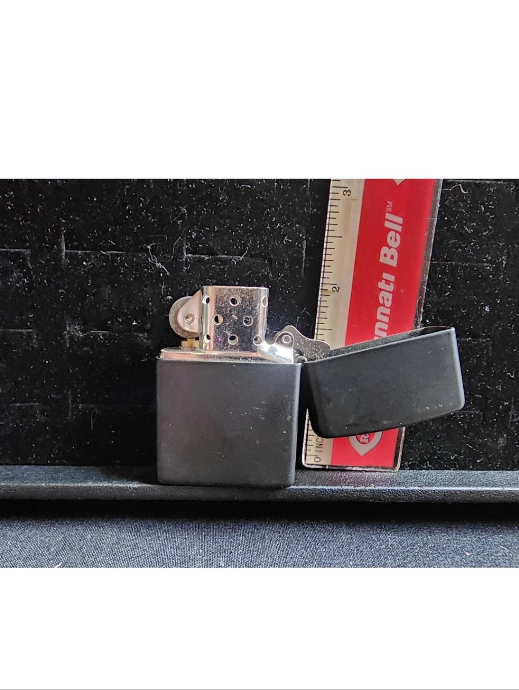 Vintage Matte Black Zippo Lighter Used